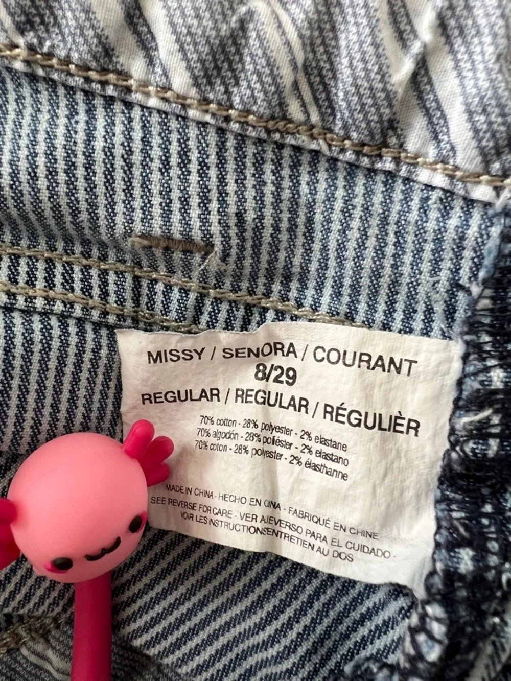Vintage America Pinstripe Bestie Jeans Raw Hem Cropped Slim Straight Size 8/29
